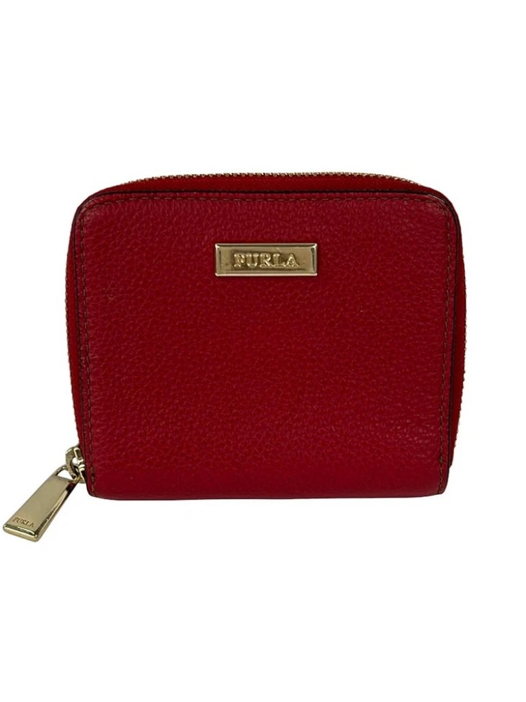 Furla Red Leather Bifold Wallet